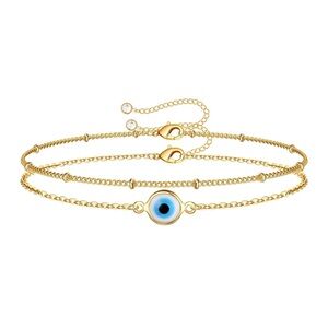 18k Gold Plated Evil Eye Bracelet Stainless Steel